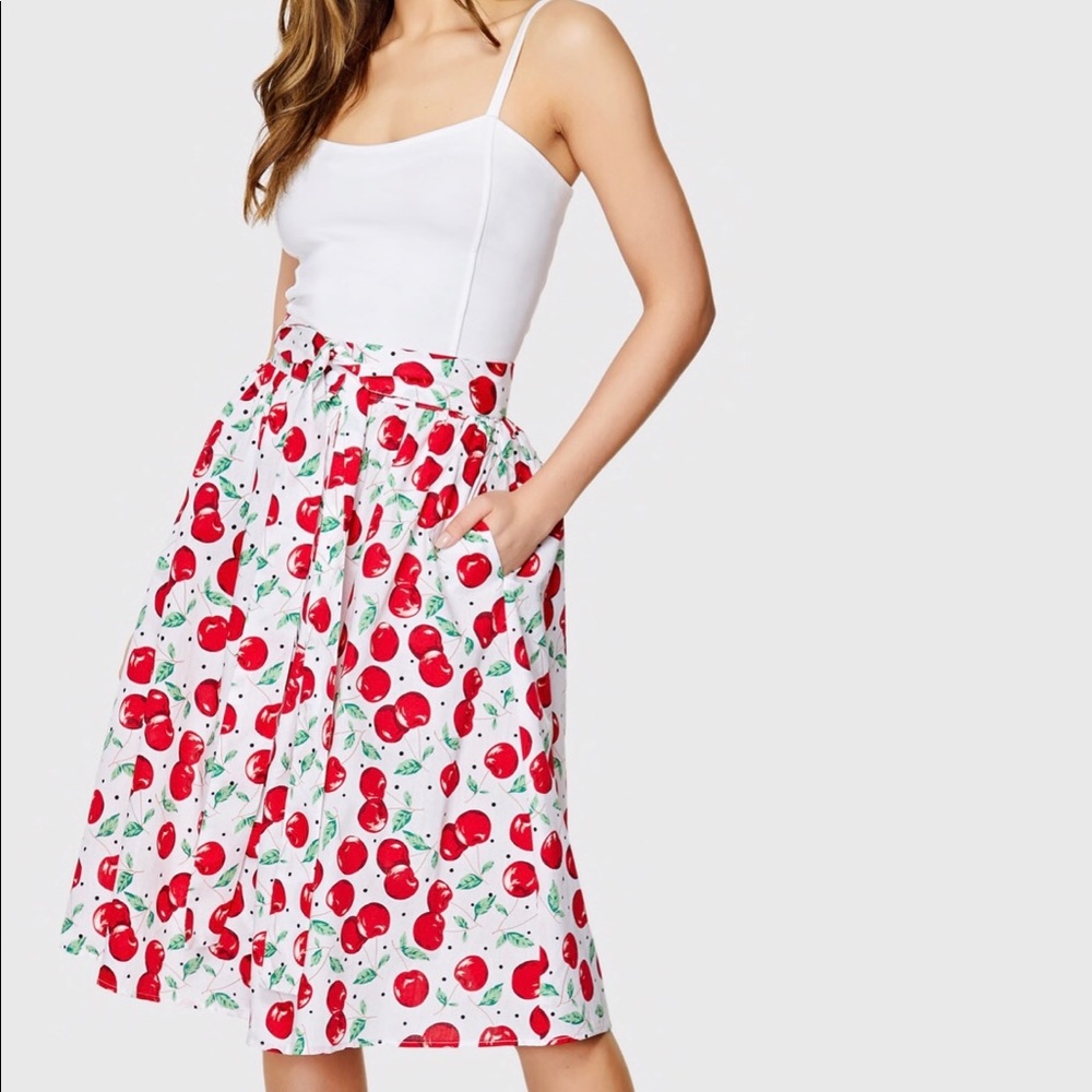 Satin flare skirt